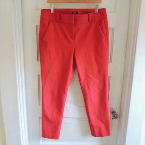 LOFT Red Marisa Skinny Stretch Cotton Ankle Pants 10